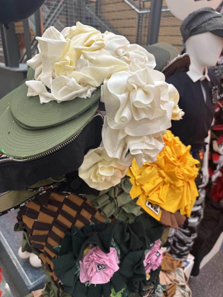 Close up view of the top of the sculpture.